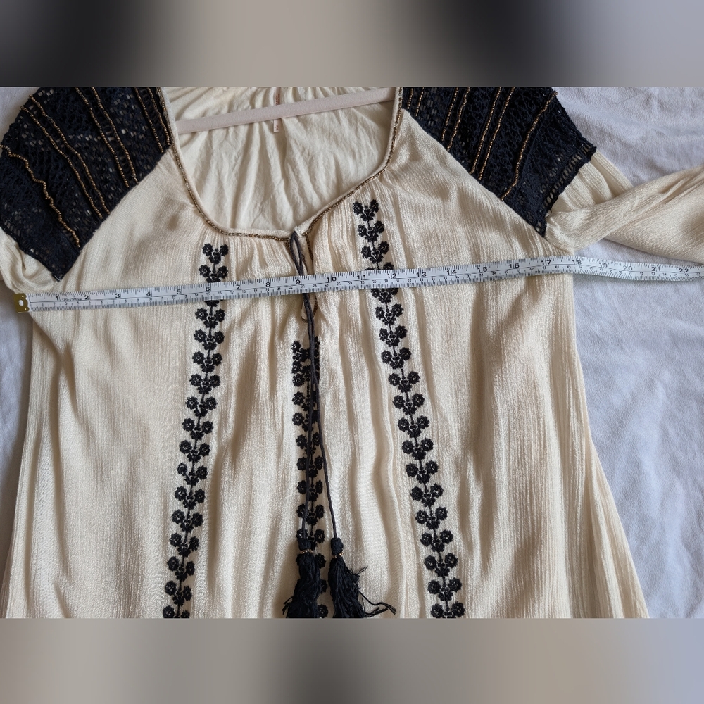 Free People Long Sleeve Embroidered Boho Tunic Dress Size Small - Picture 12 of 16